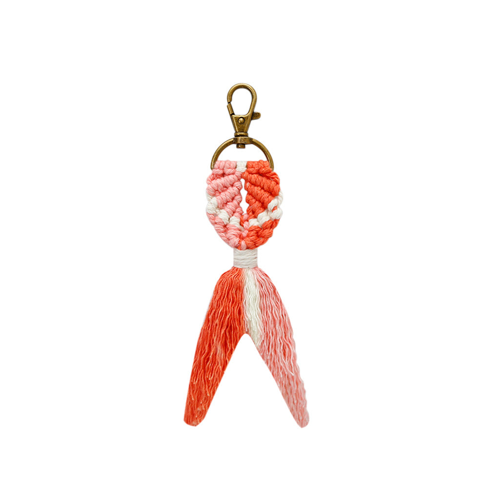 Wholesale Bohemian Tassel Pendant Hand Woven Fashionable Versatile Keychains